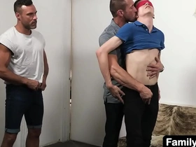Stepdad and his friend fuck a young boy
