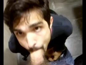 Sucking dick in public toilet