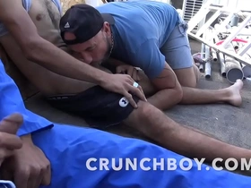 Sucking rreal straight workers witm cum mouth in exhib public street for crunchboy