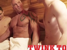 Cute twink teen boys fuck older muscle 's giant cock in sauna-twinktop.net