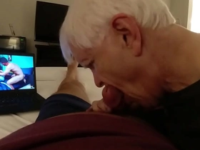 Long sucking session from old horny amputee grandpa - part 1