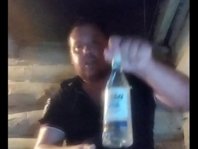 A russian policeman jerks off a dick with a bottle of in the ass!