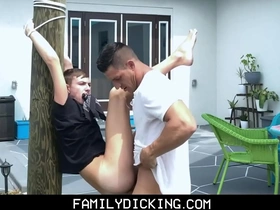 Twink johnny hunter tied to tree fucked by muscle hunk