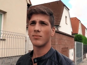 Sexy twink bends over moans as he gets his ass rammed hard in public for some money - czech hunter 557
