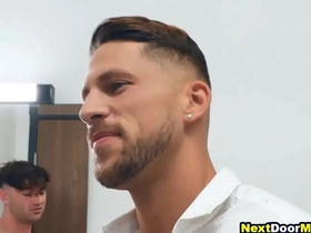 Hot gay guys hook-up in their office